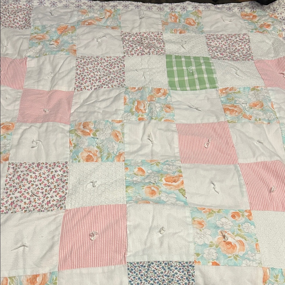 30x35 Vintage Tied Baby Blanket